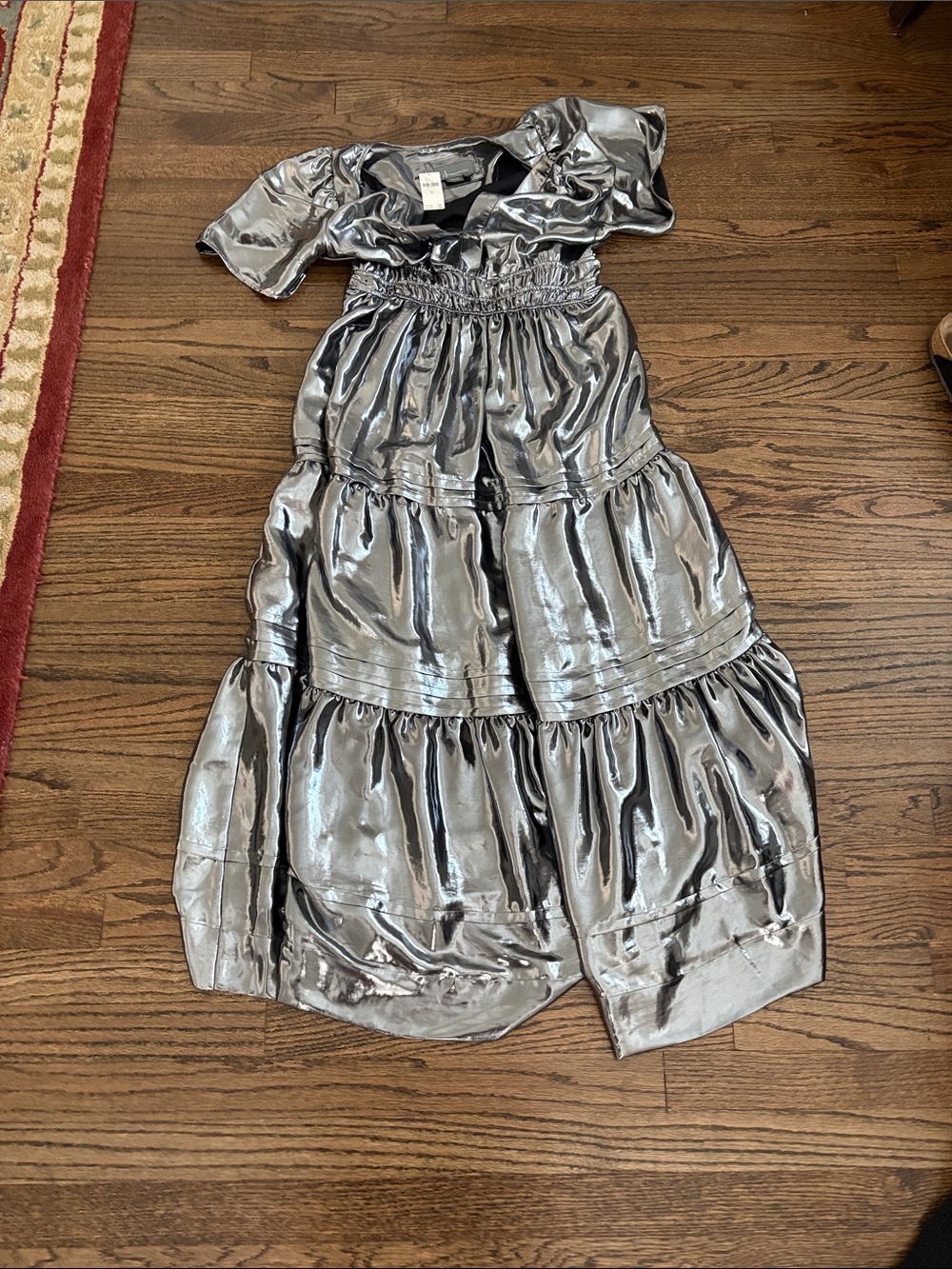 Anthropologie Somerset dress in metallic silver - Picture 5 of 9